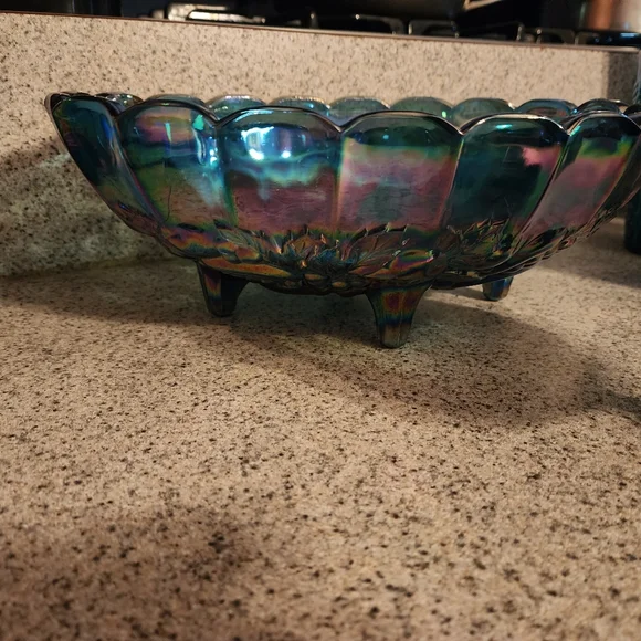 Indian glass iridescent fruit bowl Serveware